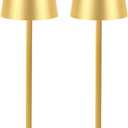 2 Pack Cordless Table Lamps, 3 Colors Stepless Dimming, 5000mAh Rechargeable Battery LED Desk Lamp for Bedroom/Couple Dinner/Desk/Cafe/Dining Room/Terrace