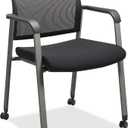 Lorell Mesh Back Guest Chairs with Casters