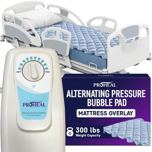 Alternating Air Pressure Mattress Topper - Hospital Bed Bubble Pad Cushion - Bed Sore Prevention and Pressure Ulcer Relief - Lightweight, Washable Mattress Overlay with Quiet Electric Air Pump
