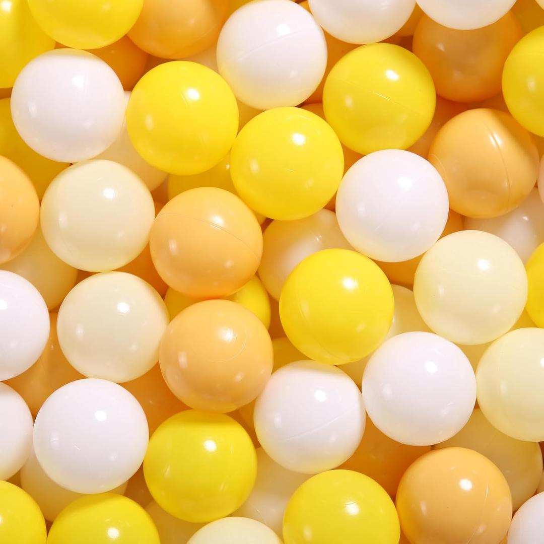 GOGOSO Ball Pit Balls for Toddlers Dogs Baby Boys Girls 2.2Inch Plasticball Toys for Kid Play Tent Birthday Slides Party Decor 50 100 170 200 500 1000 (Yellow)