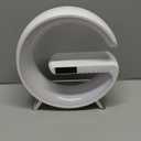 BKDRL Bluetooth Speaker Lamp with Wireless Charger, RGB Night Light, Alarm Clock, App Control - White