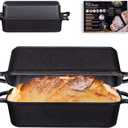 11x5 Inch Cast Iron Loaf Pan, 5.8 Qt Large Dutch Oven Loaf Pan with Lid, Sourdough Bread Baking Pan for Homemade Bread|Meatloaf, Even Heat Distribution & Oven Safe up to 500F