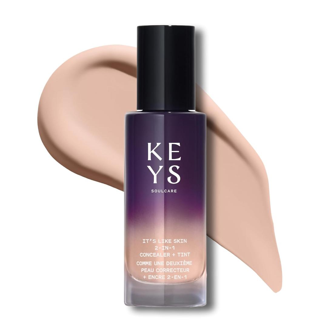 Keys Soulcare It's Like Skin 2-In-1 Concealer + Tint, Buildable Light-to-Medium Coverage Brightens & Blurs with Niacinamide & Squalane for Radiant Skin, Vegan, Cruelty-Free