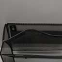 3-Tier Magnetic File Holder, No Drilling Installation File Cabinet Organizer, Black Magnetic File Organizer, Magazine Rack, Magnetic Paper Holder for Refrigerator, File Cabinets, Whiteboard