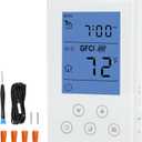 7-Day Programmable Thermostat for House Radiant Underfloor Heating,Home Floor Heating Controller,Adaptive AC Voltage(120/240V),Dual Sensing(Air&Floor Sensor) Built-in Class A GFCI,LED Backlit Display