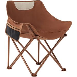 Portable Lightweight Compact Camping Foldable Chair with Carry Bag for Hiking Fishing Beach Brown