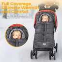 Orzbow Universal Stroller Footmuff, Winter Baby Bunting Bag for Stroller - Baby Sleeping Bag with Coral Fleece Lining for Cold Weather, Water-Repellent, Winter Must Have for Toddler Kids, Dark Grey