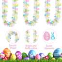 2 x 33FT Easter Tinsel Garland,Colorful Eggs Twisted Strip Wreath, Spring Hanging Strip Ornaments Decoration for Holiday Doors, Fireplaces, Mantelpieces, Windows, Outdoor Party Party Decorations