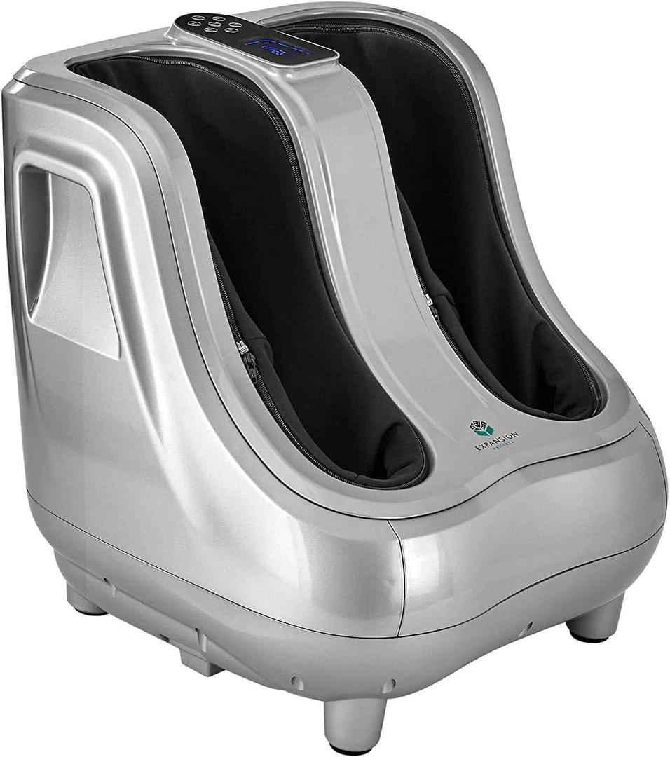 KoolerThings Shiatsu Heated Foot and Cal Massager Machine to Relieve Sore Feet, Ankles, Calfs and Legs, Deep Kneading Therapy, Relaxation Vibration and Rolling & Stimulates Blood Circulation (Grey)