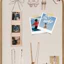 Linen Cork Bulletin Board, Large 19''x31'' Pin Board for Walls, Framed Vintage Hanging Picture Photo Board, Vision Board for Home Kitchen Office School Decorative