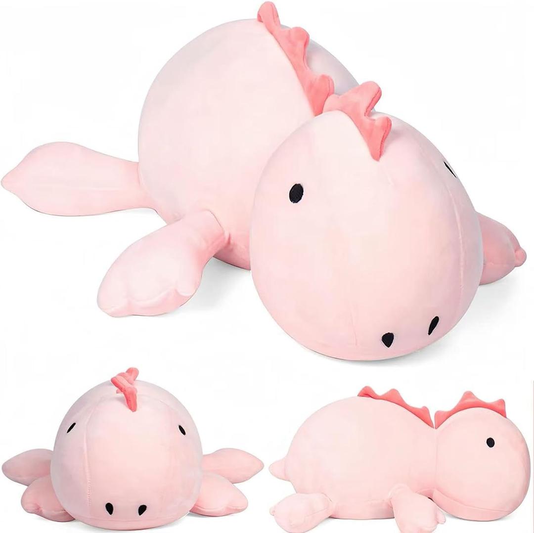 JOD Weighted Dinosaur Stuffed Animals, Dinosaur Weighted 5 lbs, 26" Large Weighted Plush Animal, Cute Plush Toy Pillow, Soft Dino Plushie Gifts for Adults, Boys & Girls (66 CM Pink)