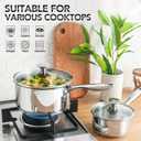 MICHELANGELO Stainless Steel Saucepan Set with Lids 1QT & 2QT & 3QT, Stainless Steel Sauce Pot Set 6pcs, Induction Saucepans, Nonstick Sauce Pan Set, Dishwasher Safe