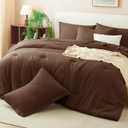 CozyLux King Size Comforter Set Brown, 7 Pieces Bed in a Bag King Comforter Set with Sheets, Luxury Soft Bedding Sets with Down Alternative Comforter, Fitted Sheet, Flat Sheet, Pillowcases & Shams