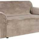 H.VERSAILTEX Stretch Velvet Loveseat Covers for 2 Cushion Couch Covers for Living Room Sofa Covers Slipcovers with Non Slip Straps Bottom, Ultra Thick Comfy Velour (Width 58"-72", Taupe)