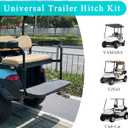 Golf Cart Trailer Hitch Deluxe Kit, Backseat Footrest with 2in Receiver High-Strength Universal Fit for Yamaha Club Car EZGO
