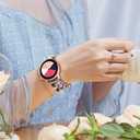 VISOOM Beaded Boho Bracelet Compatible for Samsung Galaxy Watch 7/6/5/4 40/44mm Bands/Active 2 Watch 4 Classic 42mm Band Women, 20mm Handmade Elastic Crystal Beads Bracelet for Galaxy Watch 5 pro