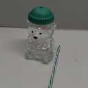 Glass Bear Cup,Bear Cup with Straw, 500ml Reusable Bear Glass Tumbler with Lid for Iced Coffee, Milk Tea, and Cocktails, Dishwasher Safe(Green)