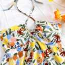 SOLY HUX Women's Boho Print Halter Cami Top Sleeveless Backless Ruffle Flared Summer Crop Tops (S)