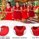 Hanpceirs Women's Cap Sleeve 1950s Retro Vintage Cocktail Swing Dresses with Pocket (XXXL)