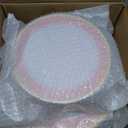 100PCS Pink Disposable Plastic Plates Include 50PCS 10.25inch Dinner Plate and 50PCS 7.5inch Dessert Plate Heavy Duty Plastic Dinnerware for Party Wedding Anniversary New Year