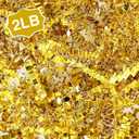 2LB Crinkle paper Shred Paper Filler For Gift Box Basket Bags On Holiday(Gold)