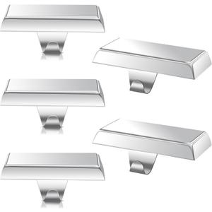 OCTERIC 6 Pcs Silver Christmas Metal Stocking Holders for Mantle, Heavy Duty Stocking Hangers Stocking Hook Xmas Ornaments for Counter Tables Window Fireplace Mantle Decoration