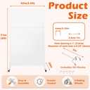 Royxen 3.5 x 6 Feet Metal Pegboard with 50 Hooks, Peg Board Display Stand with Wheels, Large Standing Pegboard Displaywith T-Base Art Display Stand for Retail Stores Exhibitions Homes (White)