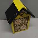 WildYard Bee House - Weather-Resistant Natural Wood Mason Bee Box for Power Pollinators - Simple Installation for Gardens - Pollinator House