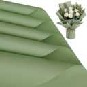 woric 25 Sheets Sage Green Flower Bouquet Wrapping Paper Waterproof Floral Bouquet Wrapping Paper for Florist Supplies Wedding Birthday Party Favor Graduation Crafts