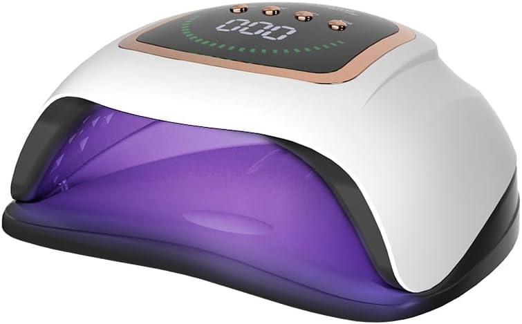 200W UV LED Nail Lamp with 42 LED Beads and 4 Time Settings,Gel Cure Lamp,Auto Sensor,Professional curing light for nails(red light)