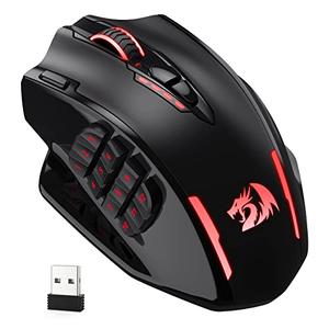Redragon M913 Impact Elite Wireless Gaming Mouse, 16000 DPI Wired/Wireless RGB Mouse with 16 Programmable Buttons, 45 Hr Battery and Pro Optical Sensor, 12 Side Buttons MMO Mouse