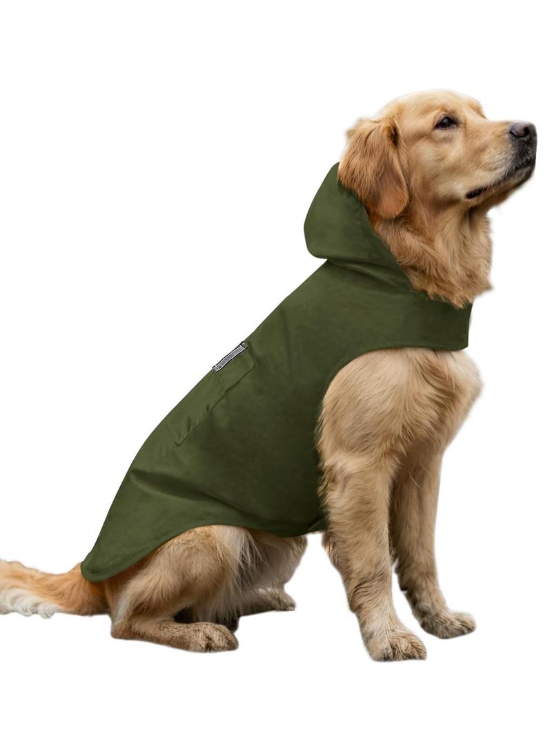 Dog Raincoat Reflective Adjustable Hooded Pet Rain Jacket Poncho with Leash Hole for Dogs S-5XL
