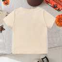Toddler Girl Halloween Shirt Spooky T-Shirt Kids Pumpkin Ghost Short Sleeve Tee Top (US, Age, 3 Years, Khaki-12)