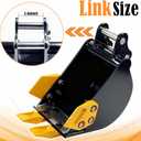Mini Excavator Bucket 200mm with 0.98in Hole & 3.54in Span, 7.87in Trench Digger with Metal Teeth for 0.8-1.8 Ton Excavators, Digging Bucket with Manganese Steel Attachment (200mm/7.87inch)