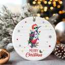 Merry Christmas Woodpecker Ornament, 2024 Christmas Ornament, Woodpecker Christmas Light Ornament, Kids Christmas Ornament, Animal Christmas Ornament Printed on One Side