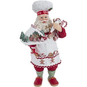 Kurt S. Adler 10.5-Inch Fabrich Gingerbread Chef Santa