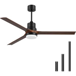 Ceiling Fans with Lights and Remote, Indoor and Outdoor, 60-inch Ceiling Fan with Reversible DC Motor for Patio Bedroom Living Room