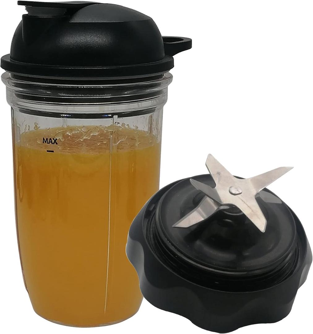 Replacement Easy Twist Extractor Blade with 18oz cup and lid,Compatible with NutriBullet Blender ComboNBF10500/ NBF70500/ZNBF30400Z/ZNBF30500Z/NBF50400 (18oz Cup With Pro Extractor Blade)