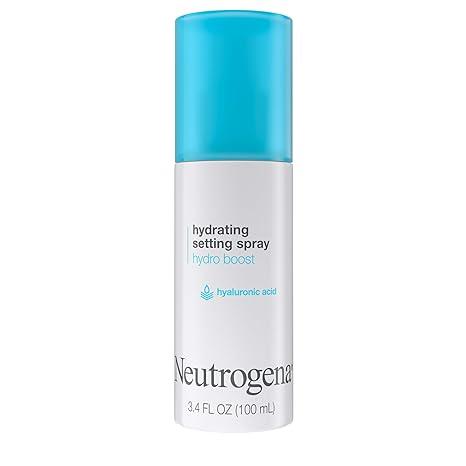 Neutrogena Hydro Boost Hydrating Makeup Setting Spray with Hyaluronic Acid, Setting Spray for Smooth, Dewy Skin, Fragrance Free, NonComedogenic & Hypoallergenic, 3.4 fl. oz
