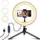 Selfie Ring Light 12" with Tripod Stand and Phone Holder, LED Ring Light for Desk with 3 Light Modes & 11 Brightness Level for Selfie, YouTube, Makeup, Live Streaming, TIKTOK