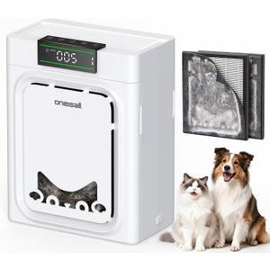 oneisall Air Purifiers for Home Pets with Double-Sided Washable HEPA Filters, Large Rooms Up to 2200Ft, Air Purifier for Dander, Odors, Allergens, Pet Fluff Hairs,Pollutants, Smoke, and Dust, PP02