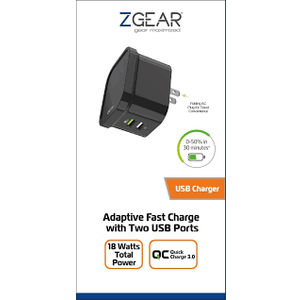 ZGear Adaptive Fast Charge Wall Charger with 2 USB Ports