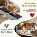 3-in-1 Dog Ramp Pet Stairs 18.5"x18.3"x18.1" with Hidden Storage Ottoman, Anti-Slip Steps for Small, Medium, Large, Senior & Injured Pets, 220LBS for Bed & Sofa (White)