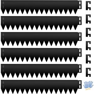Metal Landscape Edging 6 Pack 40" L x 8" H, Galvanized Steel Landscape Lawn Edging with 90 Degree Rounded Top, Heavy Duty Lawn Edging, Easy-to-Install, Flower Bed Yard Pathway Divider