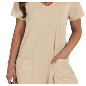 ioiohahaun Women's Summer Casual Rompers Short Sleeve V Neck Loose Fit Jumpsuit 2025 Trendy One Piece Jumps With Pockets Large