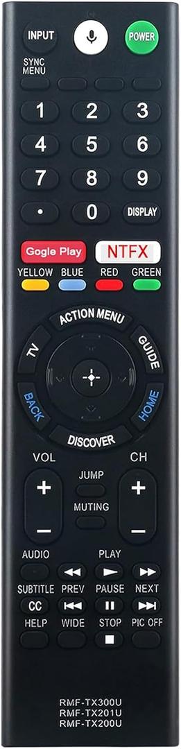 RMF-TX300U Replace Remote Sub RMF-TX200U RMF-TX201U w Voice Control fit for Sony Smart 4K TV 149331811 XBR-55X850S XBR-55X930D XBR-65X850D XBR-65X930D XBR-75X850D XBR-75X940D XBR-85X850D XBR-43X800D