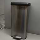 SONGMICS Kitchen Trash Can, 18-Gallon Stainless Steel Garbage Can, with Stay-Open Lid and Step-on Pedal, Soft Closure, Tall, Large and Space-Saving, Silver and Black ULTB520E68