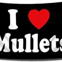 ENMOON I Love Mullets Flag I Heart Mullets Flag 3x5 Ft Funny Decoration Banner Tapestry for Indoor and Outdoor Decor