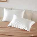 Bedsure Satin Pillowcase with Zipper, Similar to Silk Pillow Cases 2 Pack, White Satin Pillow Cases Queen Size Set of 2, Silky & Soft Pillow Covers for Hair & Skin, Gifts for Women Men, 20x30 Inches