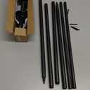 2 Pack Industrial Curtain Rods for Windows 28 to 48 Inches, Blackout Wrap Around Curtain Rod, for Indoor and Outdoor, 5/8 Inch Diameter, 33 to 45 Inches, Black